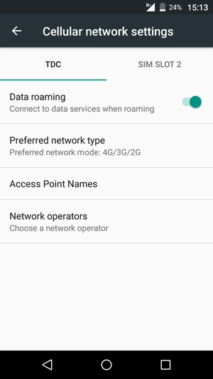 Turn Data roaming on or off