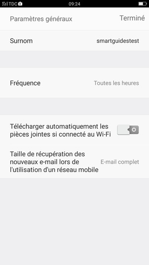 Saisissez votre nom et sélectionnez Terminé