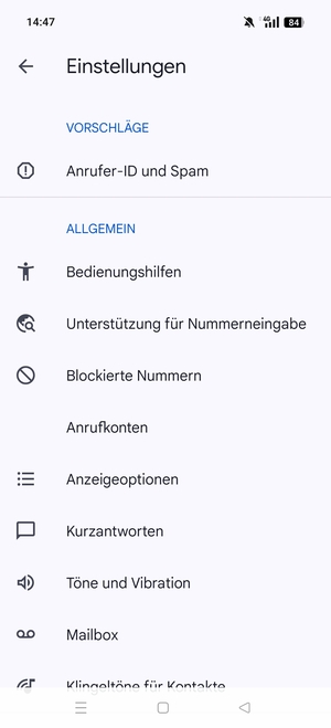 Scrollen Sie und wählen Sie Mailbox