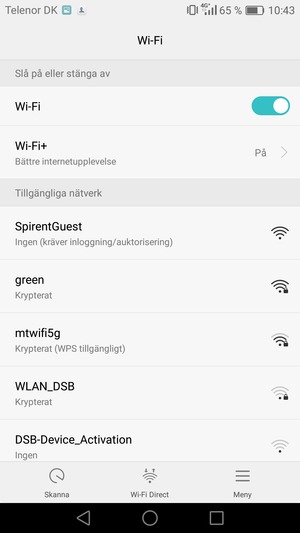 Tryck på det trådlösa nätverket som du vill ansluta till