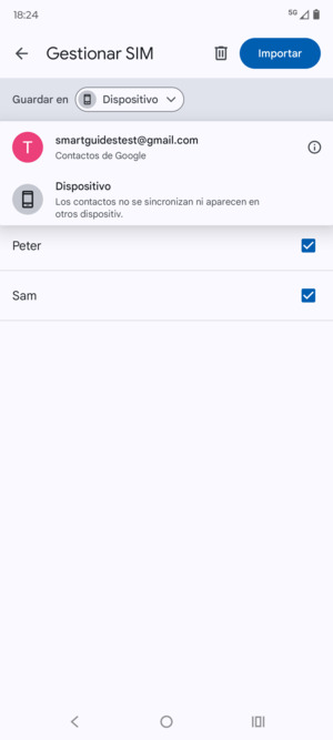 Seleccione su cuenta Google