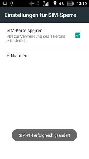 Ihre SIM-PIN wurde geändert