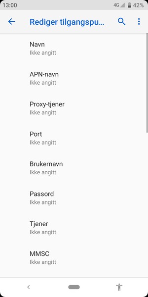 Skriv inn internett-informasjon