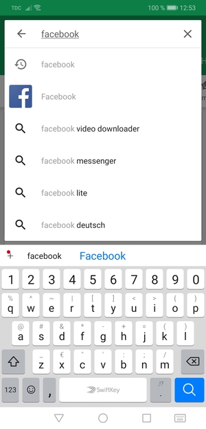 Geben Sie den Namen der App ein und wählen Sie Suchen