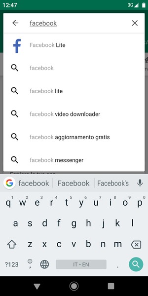 Inserisci il nome dell'app e seleziona Ricerca