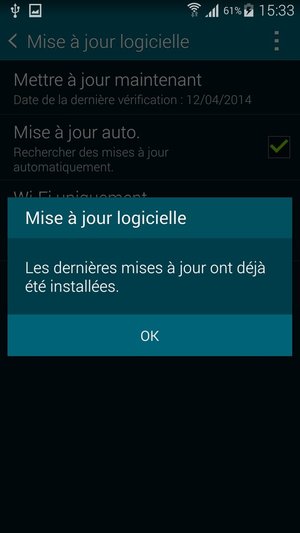 Si votre téléphone est à jour, sélectionnez OK