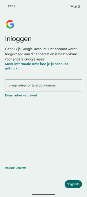 Voer uw e-mailadres in en selecteer Volgende