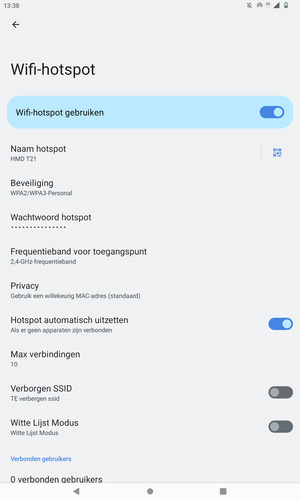 Uw tablet is nu geïnstalleerd voor gebruik als modem