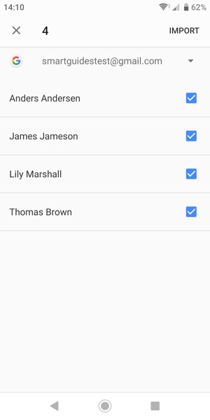 Select the v button