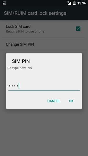 Confirm your new SIM PIN and select OK