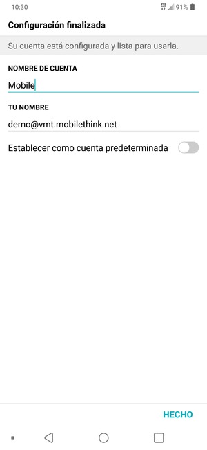 Déle a su cuenta un nombre y escriba su nombre. Seleccione HECHO