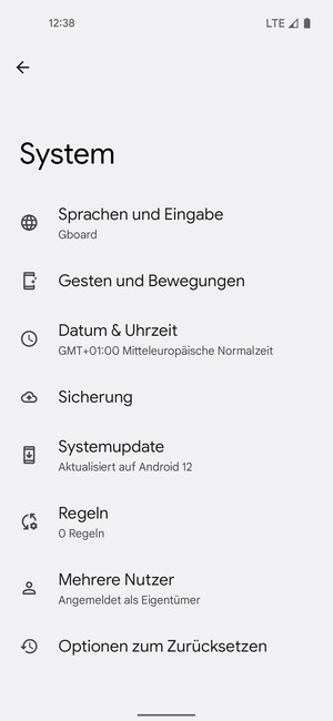Wählen Sie Sicherung