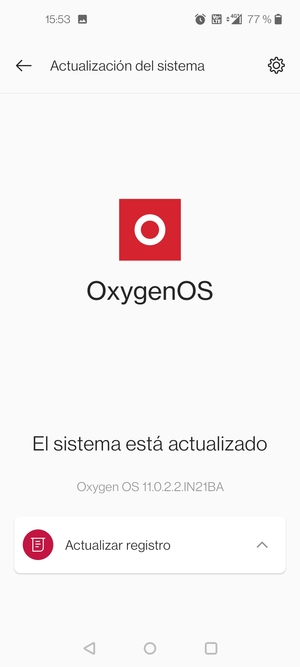 Si su teléfono está actualizado, verá la siguiente pantalla