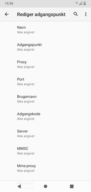 Indtast internet-oplysninger