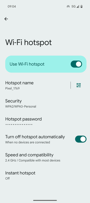 Your phone is now set up for use as a modem