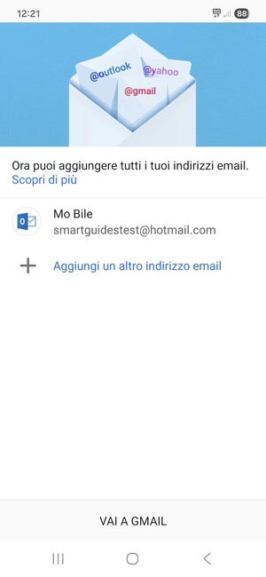 Seleziona VAI A GMAIL