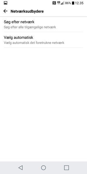 Vælg Søg efter netværk