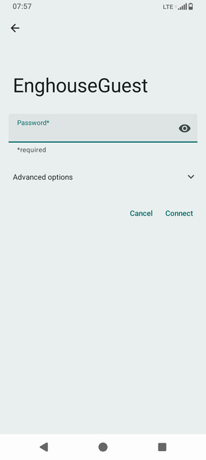 Enter the Wi-Fi password and select Connect