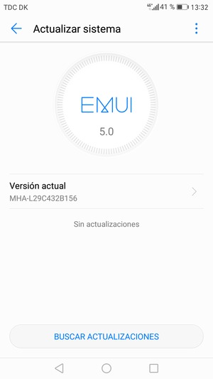 Si su teléfono está actualizado, verá la siguiente pantalla