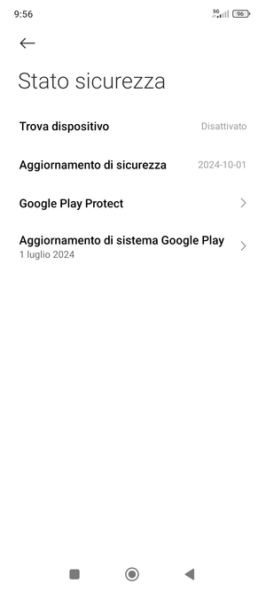 Seleziona Aggiornamento di sistema Google Play