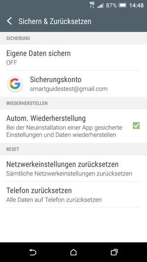 Wählen Sie Eigene Daten sichern