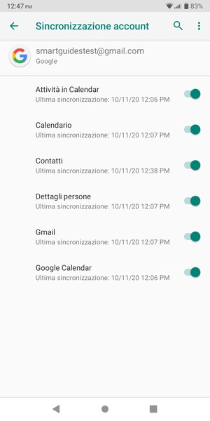 Assicurati che Contatti sia selezionato