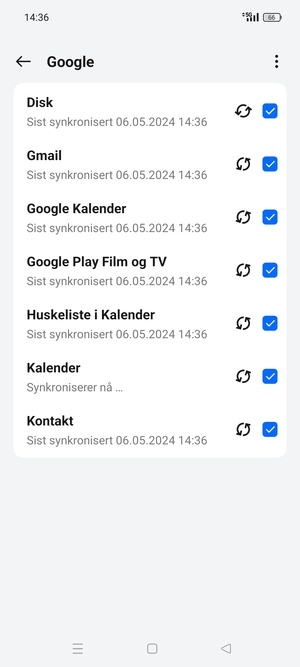 Dine kontakter fra Google vil synkroniseres til din Realme