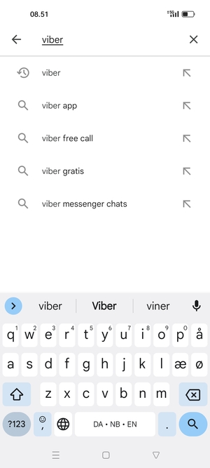 Indtast navnet på appen og vælg Søg