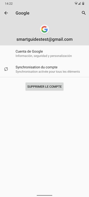 Sélectionnez Synchronisation du compte