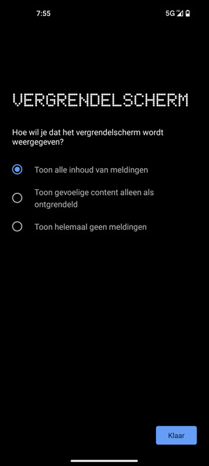 Selecteer uw voorkeursoptie en selecteer Klaar