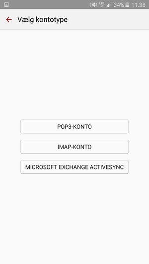 Vælg MICROSOFT EXCHANGE ACTIVESYNC
