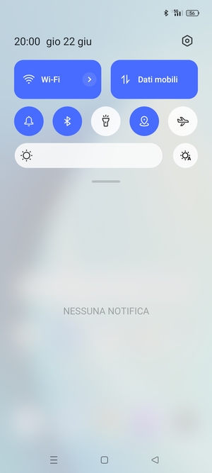 Scorri nuovamente verso il basso il menu in alto