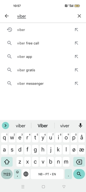 Skriv inn applikasjonsnavnet og velg Søk
