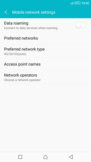 Select Access point names
