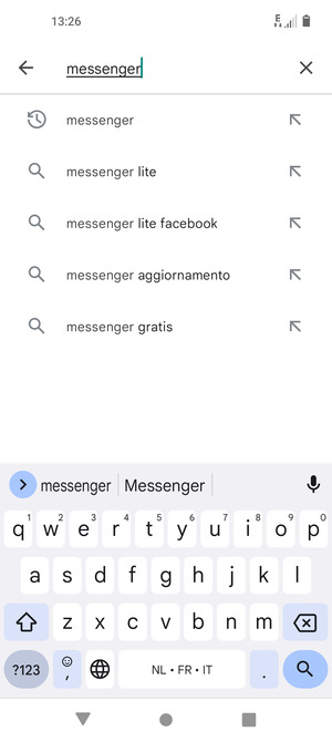 Voer de app-naam in en selecteer Zoeken