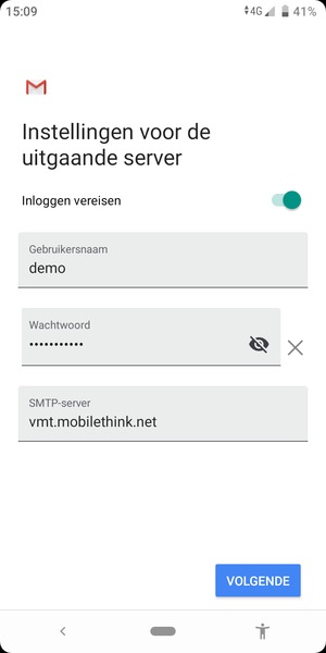 Voer Uitgaand serveradres in