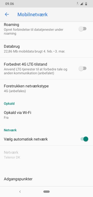 Scroll til og vælg Adgangspunkter