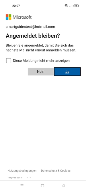 Wählen Sie die gewünschte Option