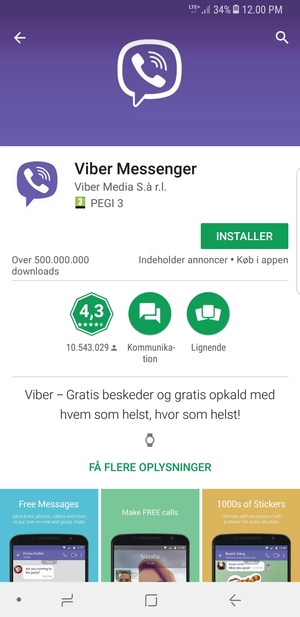 Vælg INSTALLER