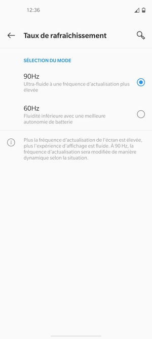 Sélectionnez 60Hz