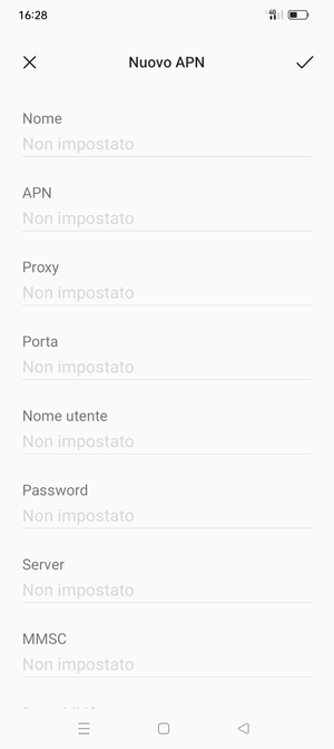 Inserisci informazioni MMS