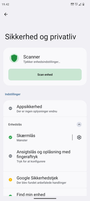 Din telefon er nu sikret med en skærmlås