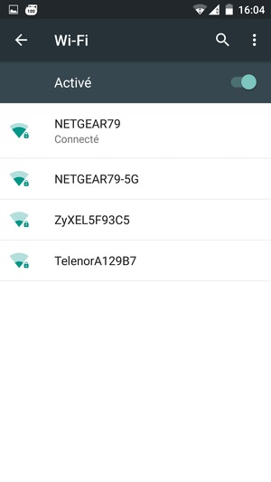 Vous êtes maintenant connecté au réseau Wi-Fi