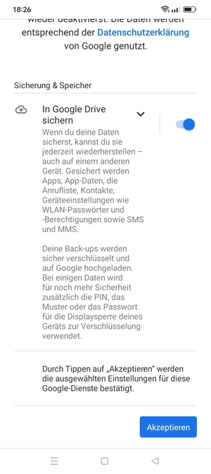 Wählen Sie Akzeptieren