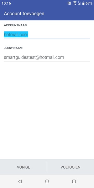 Geef uw account een naam en voer uw naam in. Selecteer VOLTOOIEN