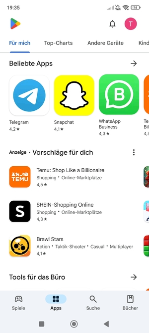 Wählen Sie Suche