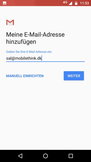 Geben Sie Ihre E-Mail-Adresse ein und wählen Sie WEITER