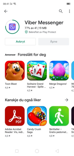 Vent til installasjonen er ferdig