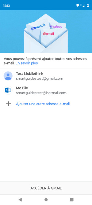 Sélectionnez ACCÉDER À GMAIL