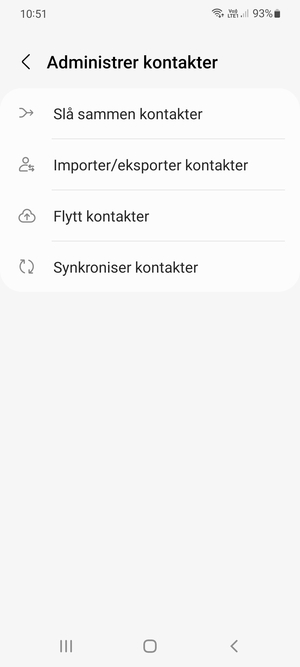 Velg Importer/eksporter kontakter
